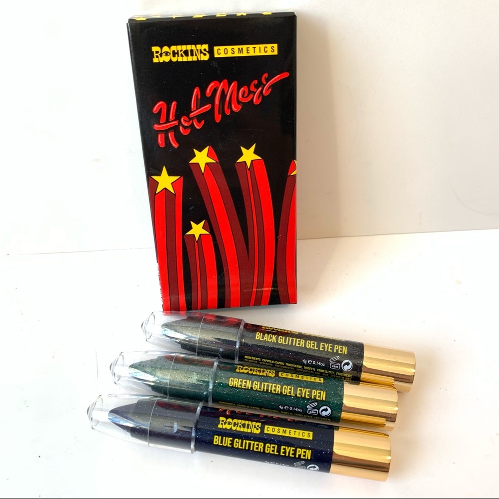 ROCKINS Cosmetics Hot Mess Glitter Gel Eye Pens - Picture 1 of 12